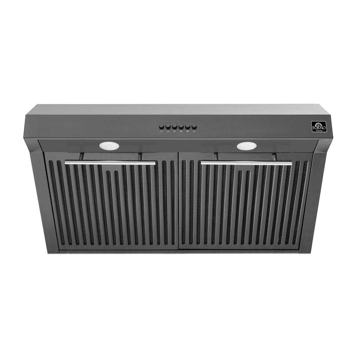 Forno Premium 4-Piece Kitchen Bundle - Leonardo Espresso 30" Black Range, 30" Black Range Hood