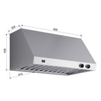 Forno Biagio 36" Wall Mounted Range Hood Stainless Steel, 600 CFM, Knob Control, Baffle Filter