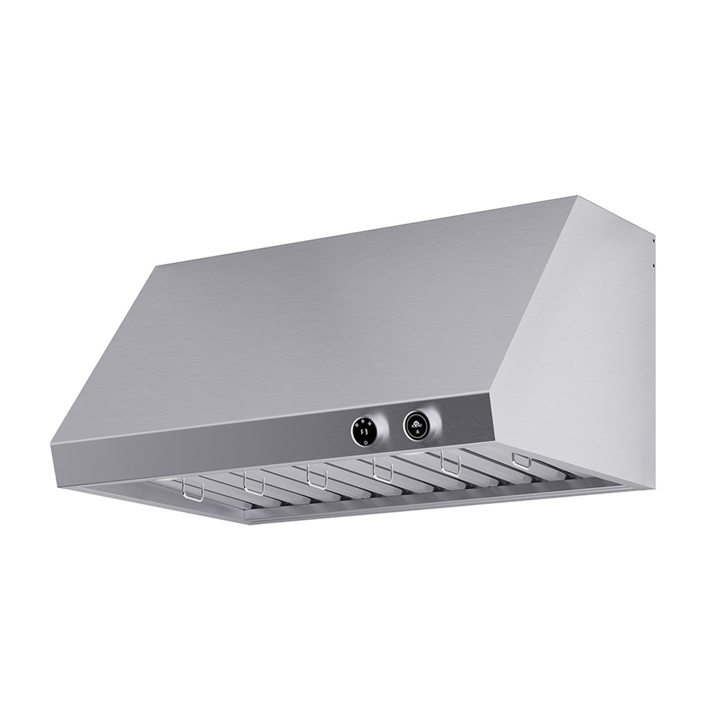 Forno Biagio 36" Wall Mounted Range Hood Stainless Steel, 600 CFM, Knob Control, Baffle Filter
