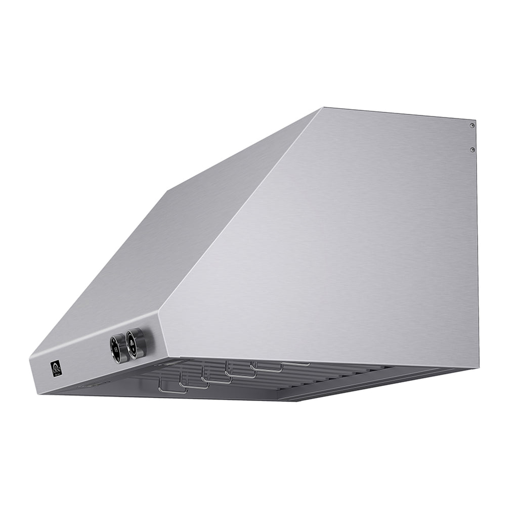 Forno Biagio 36" Wall Mounted Range Hood Stainless Steel, 600 CFM, Knob Control, Baffle Filter
