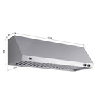 Forno Biagio 60" Wall Mounted Range Hood Stainless Steel, 1200 CFM, Knob Control, Baffle Filter