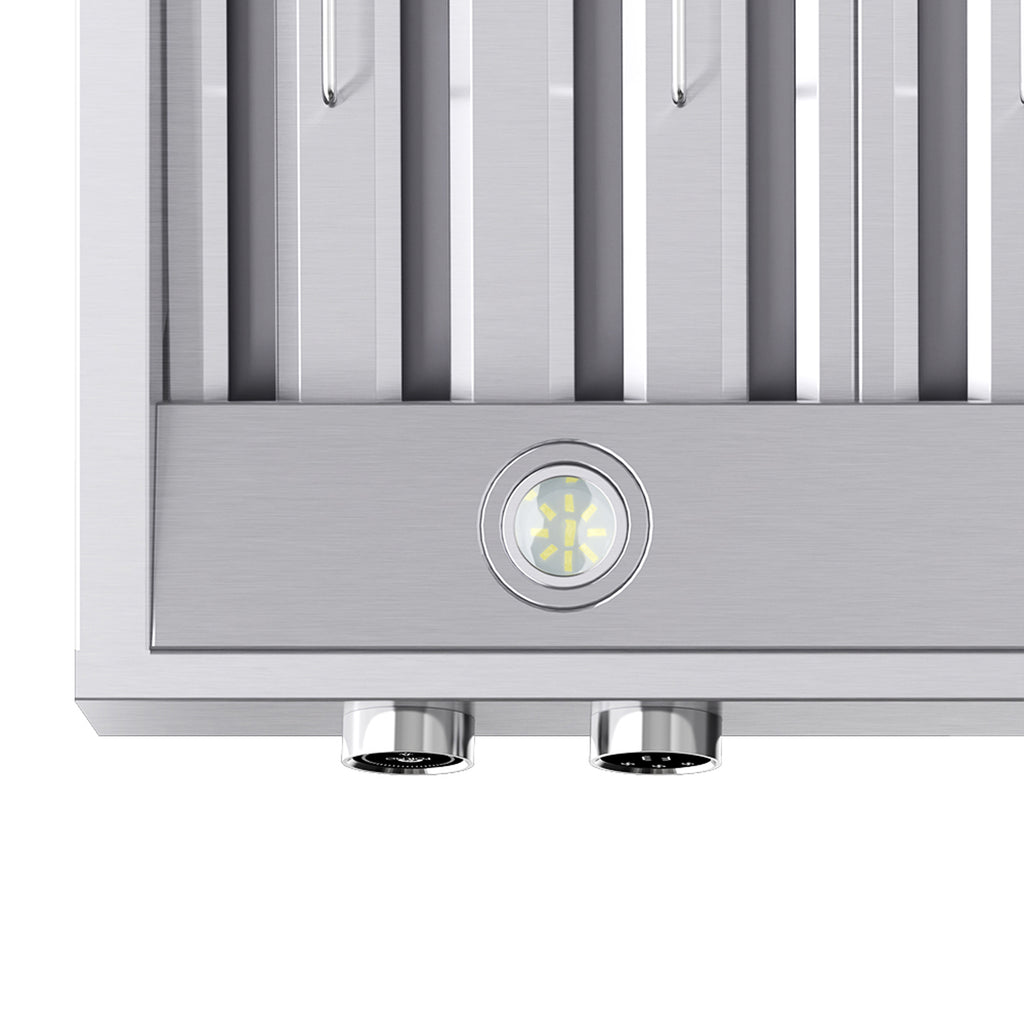 Forno Biagio 36" Wall Mounted Range Hood Stainless Steel, 600 CFM, Knob Control, Baffle Filter