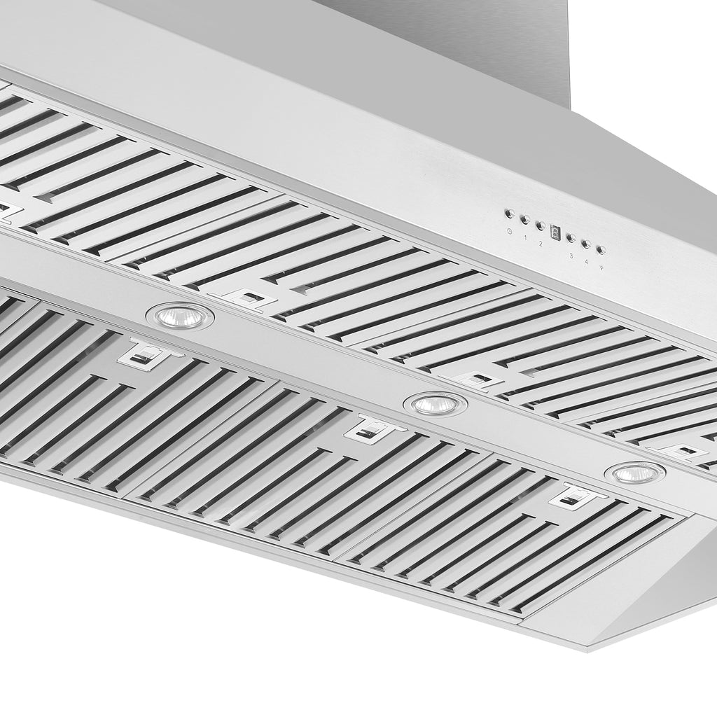 Forno Orvieto 60" Wall Mount Range Hood, LED Lighting, Heavy Duty, Stainless Steel