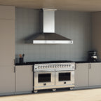 Forno Orvieto 60" Wall Mount Range Hood, LED Lighting, Heavy Duty, Stainless Steel