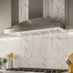 Forno Orvieto 60" Wall Mount Range Hood, LED Lighting, Heavy Duty, Stainless Steel