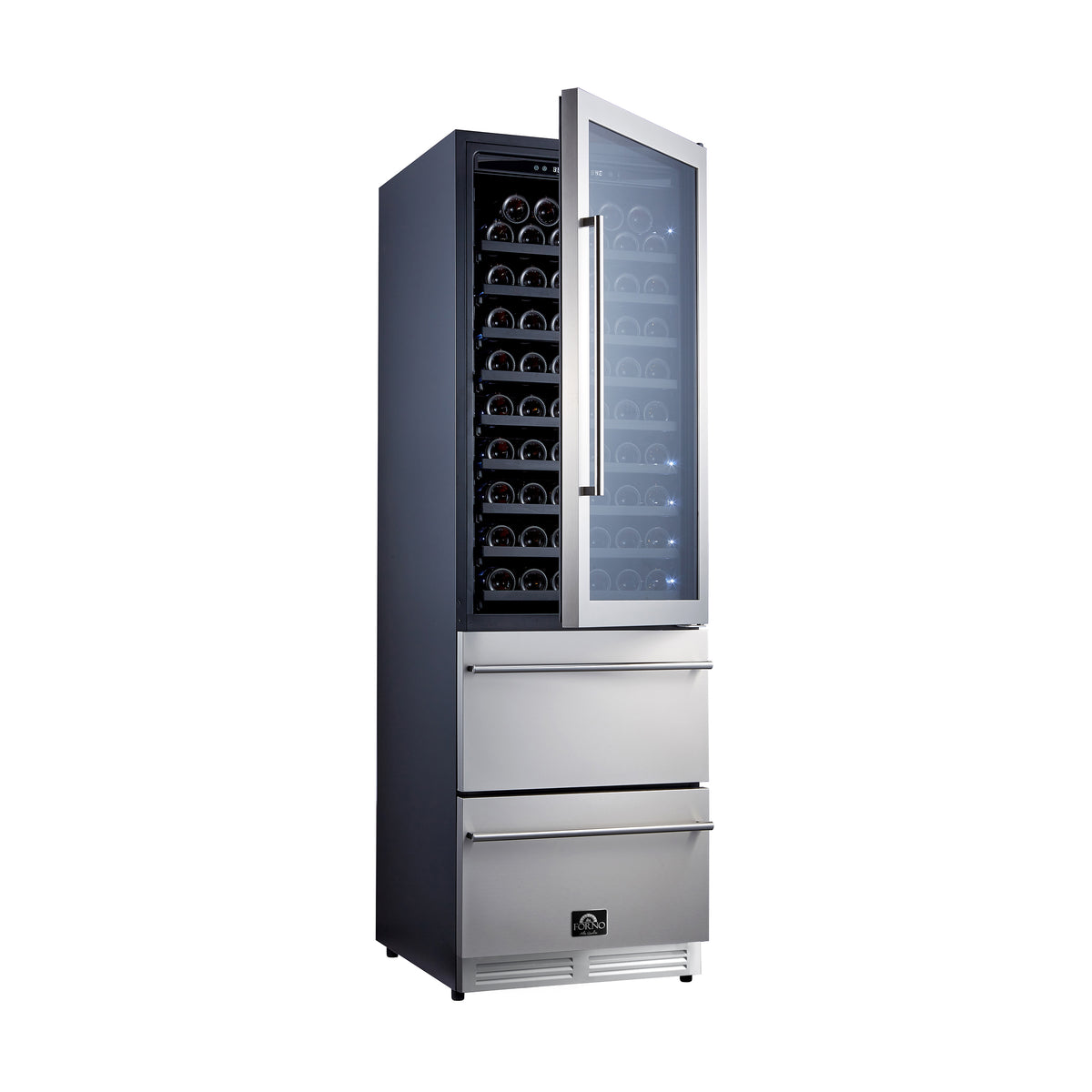 Forno Azienda 24'' Dual Temperature Zone 15.8 cu.ft. Wine Cooler, 108 Wine Bottles
