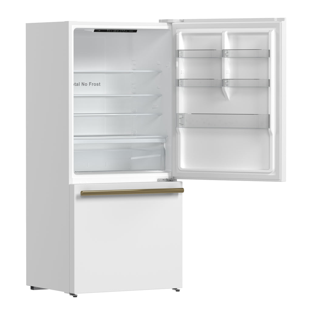 Forno 31" Milano Espresso Bottom Freezer Right Swing Door Refrigerator in White