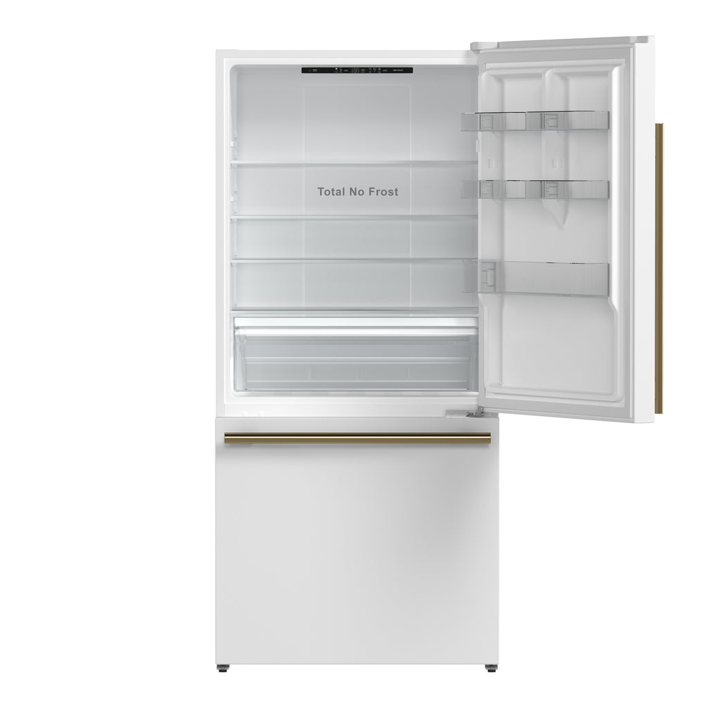 Forno 31" Milano Espresso Bottom Freezer Right Swing Door Refrigerator in White
