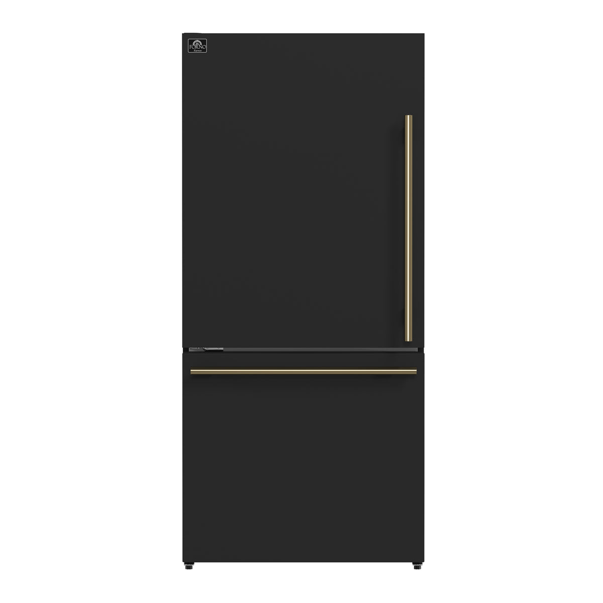 Forno 31" Milano Espresso Bottom Freezer with Ice Maker Left Swing Door Refrigerator in Black