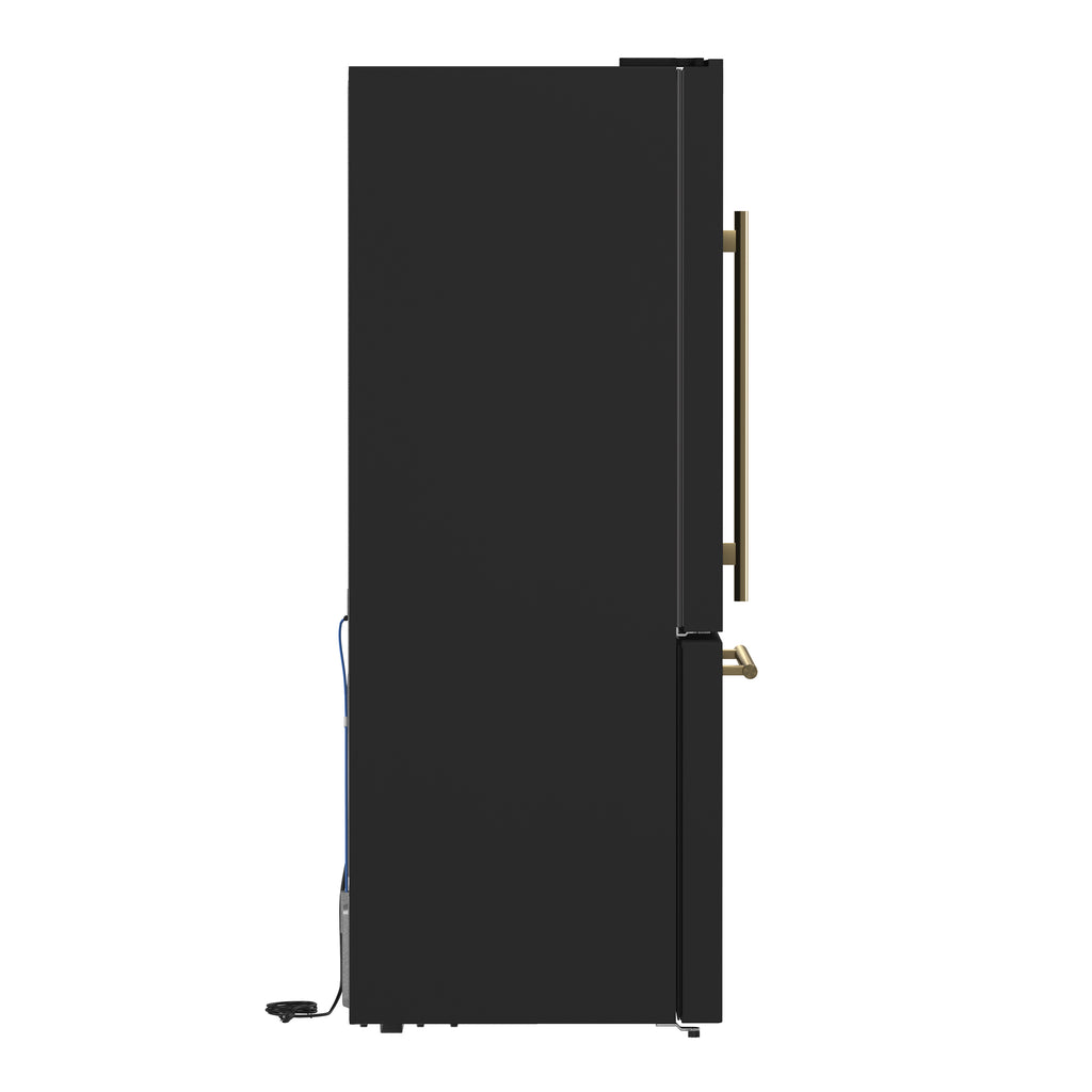 Forno Milano 2-Piece 62" Freestanding Dual Bottom Freezer Refrigerator in Black – 34.4 cu.ft, Touch Control