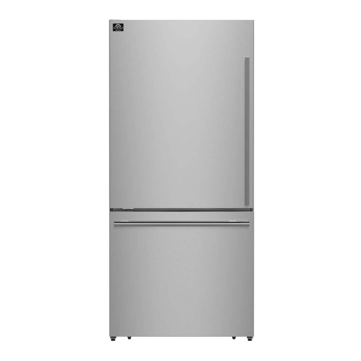 Forno Milano Espresso 31" Bottom Freezer with Ice Maker, Left Swing Door Refrigerator in Stainless Steel