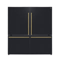 Forno Milano 2-Piece 62" Freestanding Dual Bottom Freezer Refrigerator in Black – 34.4 cu.ft, Touch Control