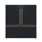 Forno Milano 2-Piece 62" Freestanding Dual Bottom Freezer Refrigerator in Black – 34.4 cu.ft, Touch Control