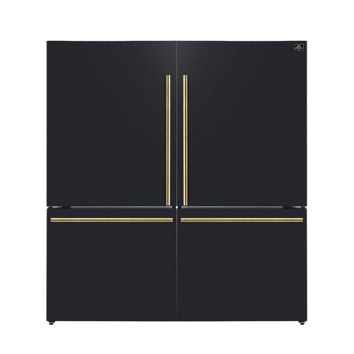 Forno Milano 2-Piece 62" Freestanding Dual Bottom Freezer Refrigerator in Black – 34.4 cu.ft, Touch Control