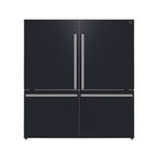 Forno Milano 2-Piece 62" Freestanding Dual Bottom Freezer Refrigerator in Black – 34.4 cu.ft, Touch Control