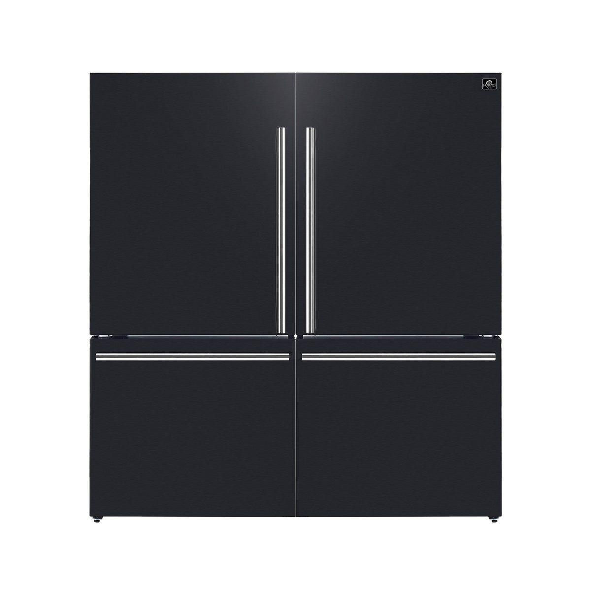 Forno Milano 2-Piece 62" Freestanding Dual Bottom Freezer Refrigerator in Black – 34.4 cu.ft, Touch Control