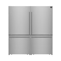 Forno Milano 2-Piece 62" Freestanding Dual Bottom Freezer Refrigerator, Stainless Steel – 34.4 cu.ft