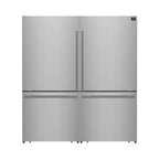 Forno Milano 2-Piece 62" Freestanding Dual Bottom Freezer Refrigerator, Stainless Steel – 34.4 cu.ft