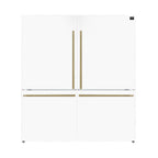 Forno Milano 2-Piece 62" Freestanding Dual Bottom Freezer Refrigerator in White – 34.4 cu.ft, Touch Control