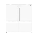 Forno Milano 2-Piece 62" Freestanding Dual Bottom Freezer Refrigerator in White – 34.4 cu.ft, Touch Control