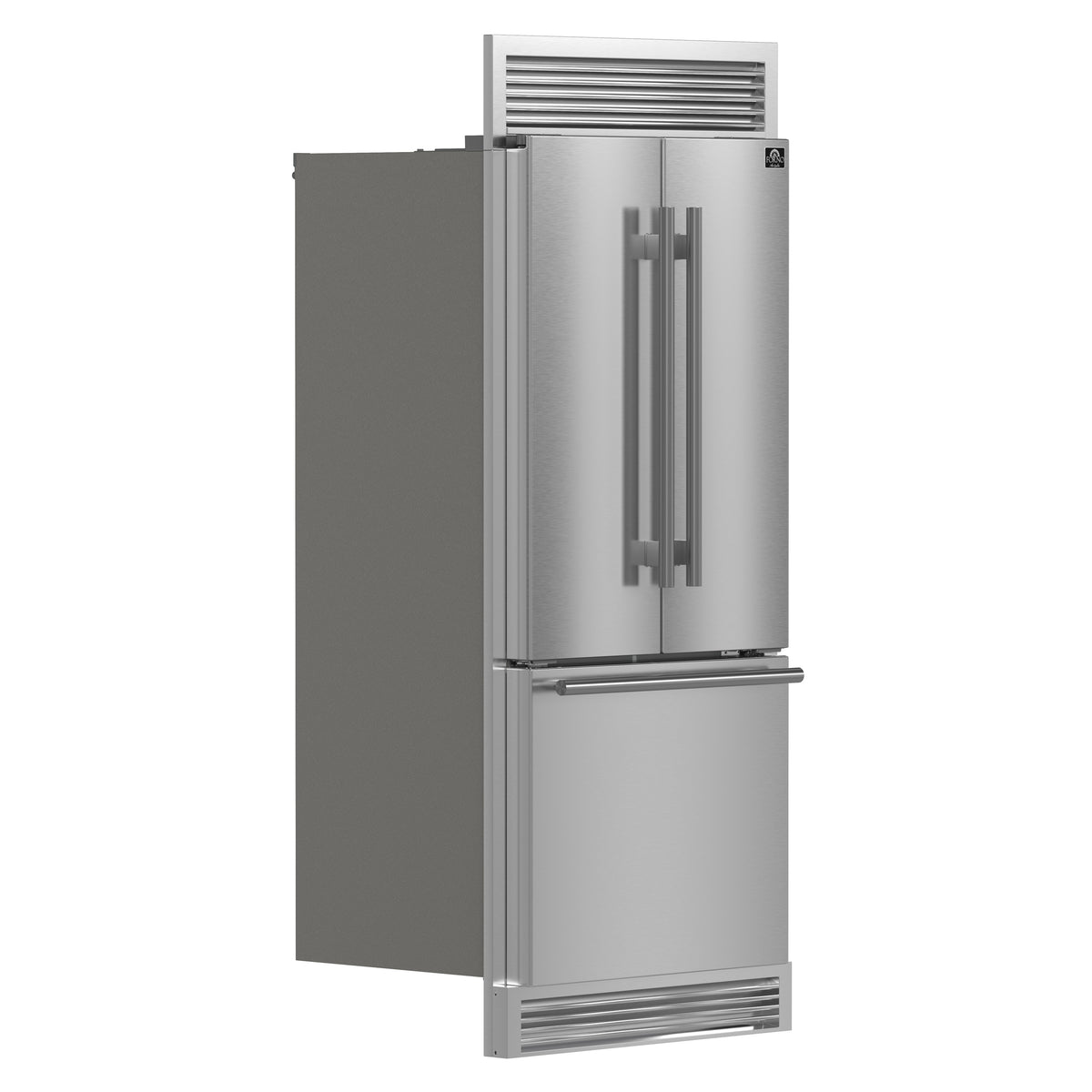 Forno Gallipoli 30" French Door Refrigerator, 17.5 cu.ft Capacity, Decorative Grill, 34" Width