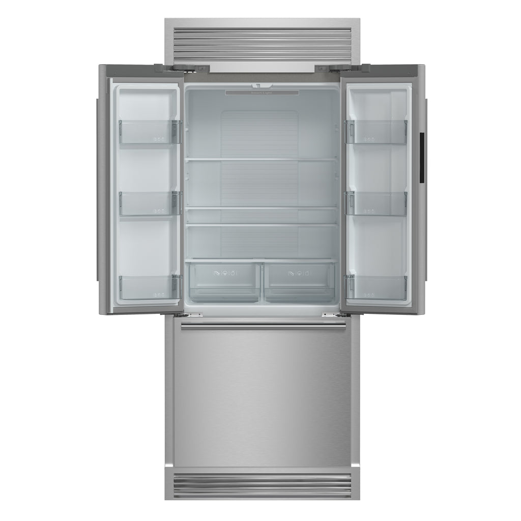 Forno Gallipoli 30" French Door Refrigerator, 17.5 cu.ft Capacity, Decorative Grill, 34" Width
