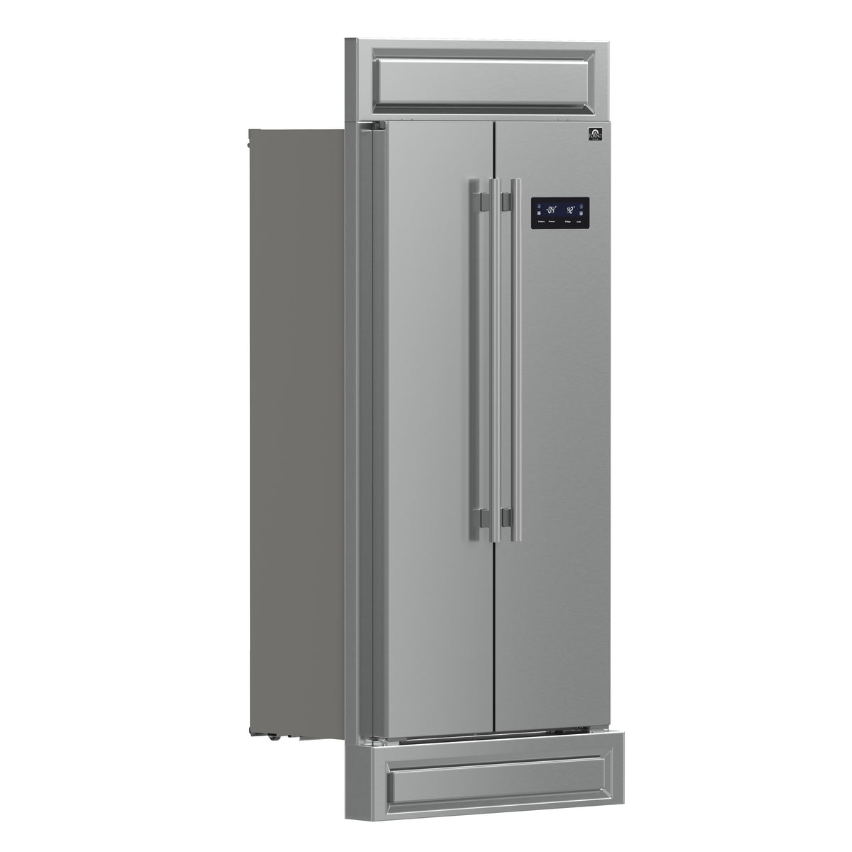 Forno Salerno 33" Built-in Side-by-Side Stainless Steel Refrigerator, 15.6 cu.ft., Fast Cool