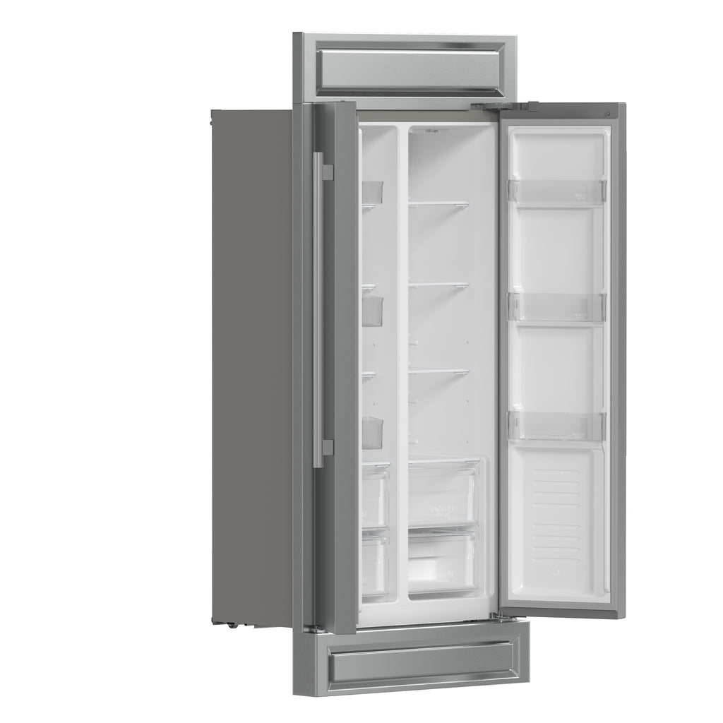 Forno Salerno 33" Built-in Side-by-Side Stainless Steel Refrigerator, 15.6 cu.ft., Fast Cool
