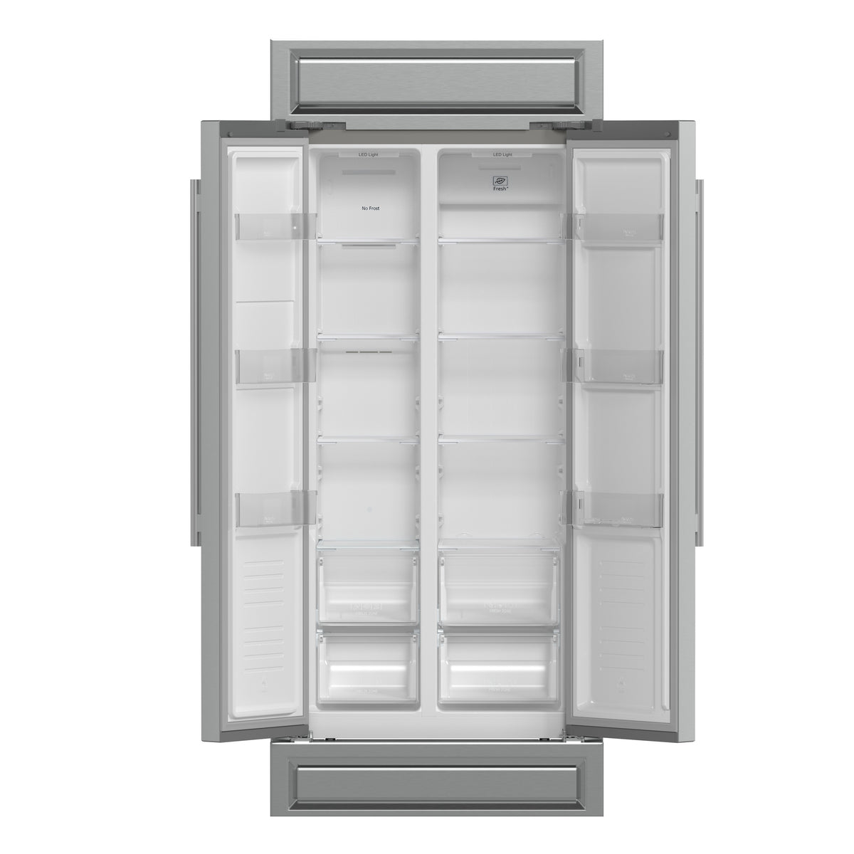 Forno Salerno 33" Built-in Side-by-Side Stainless Steel Refrigerator, 15.6 cu.ft., Fast Cool