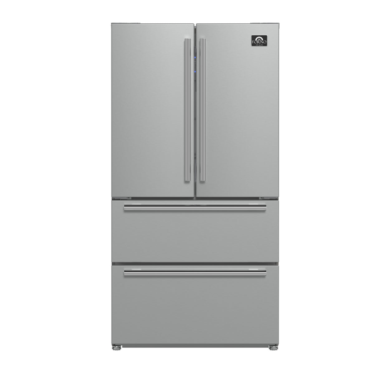 Forno Moena 36" Freestanding French Door Refrigerator in Stainless Steel, 19.2 Cu.ft Total Capacity