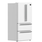Forno Espresso Moena 36" French Door Refrigerator in White, 19.2 cu.ft with Ice Maker