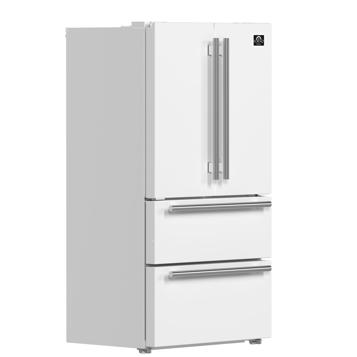 Forno Espresso Moena 36" French Door Refrigerator in White, 19.2 cu.ft with Ice Maker