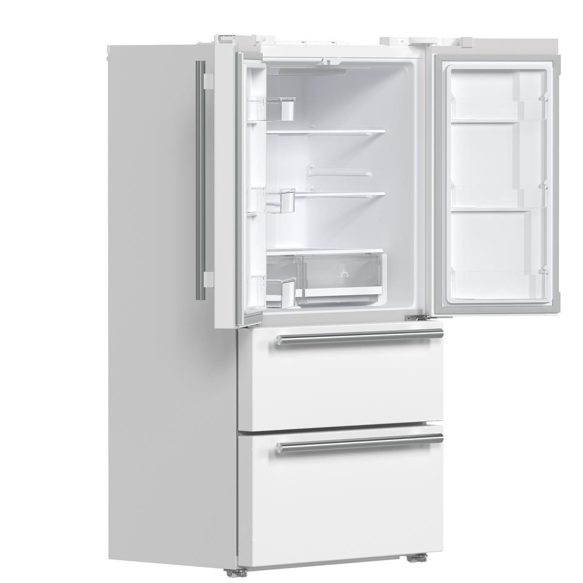 Forno Espresso Moena 36" French Door Refrigerator in White, 19.2 cu.ft with Ice Maker