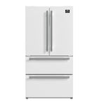 Forno Espresso Moena 36" French Door Refrigerator in White, 19.2 cu.ft with Ice Maker
