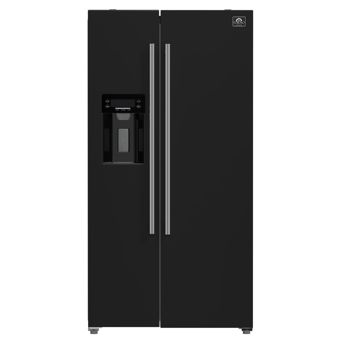 Forno Espresso Salerno Salerno 36" Side-by-Side 20 cu.ft Refrigerator in Black with Ice & Water Dispenser