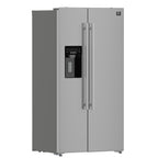 Forno Salerno 36" Side-by-Side 20 cu.ft. Freestanding Refrigerator in Stainless Steel with Ice & Water Door Dispenser