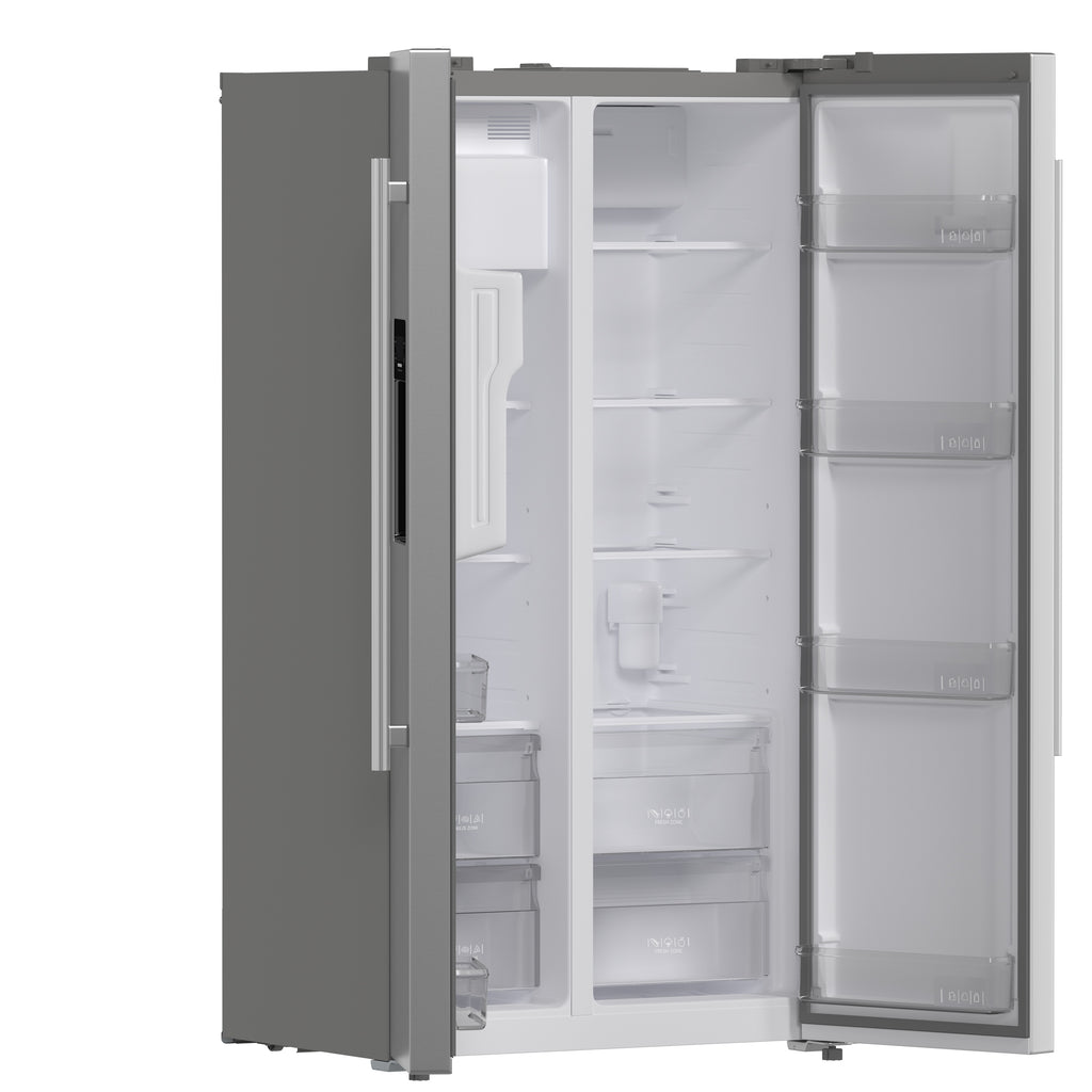 Forno Salerno 36" Side-by-Side 20 cu.ft. Freestanding Refrigerator in Stainless Steel with Ice & Water Door Dispenser