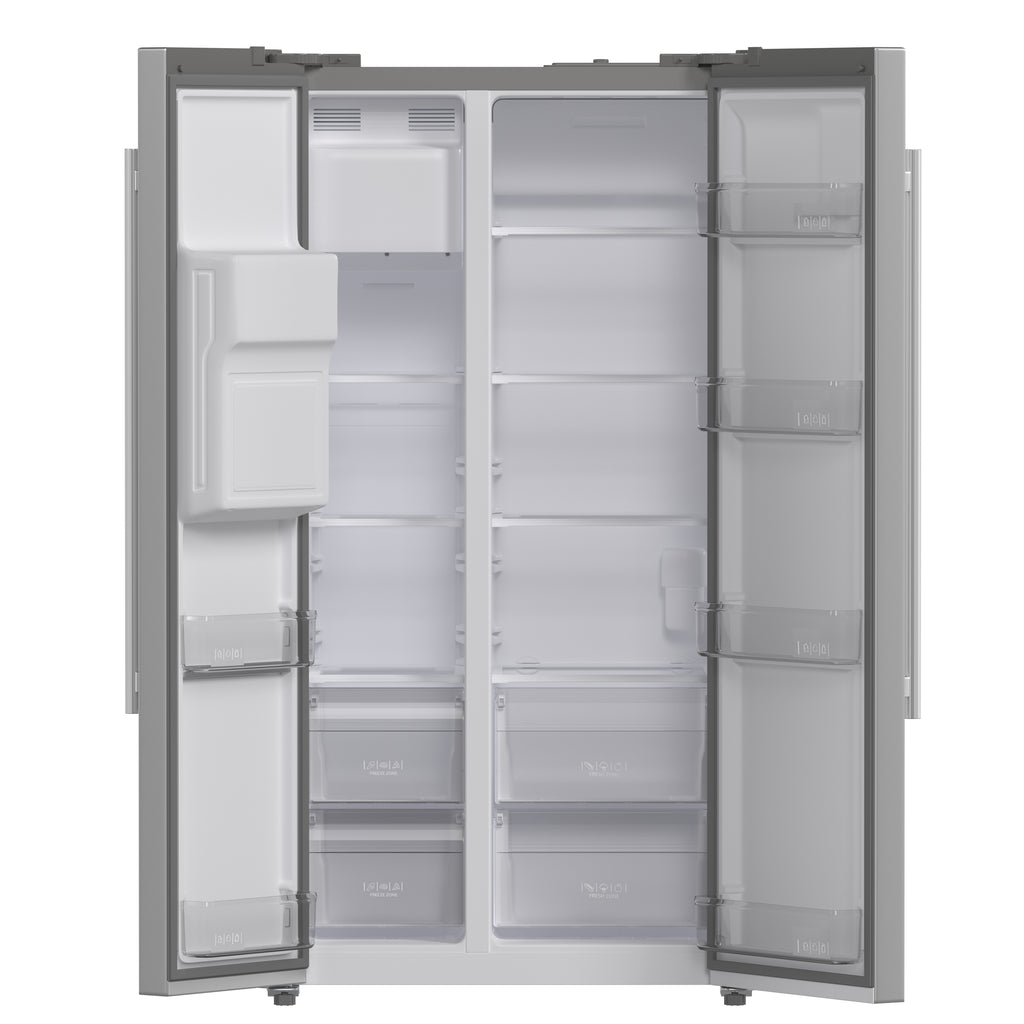 Forno Salerno 36" Side-by-Side 20 cu.ft. Freestanding Refrigerator in Stainless Steel with Ice & Water Door Dispenser