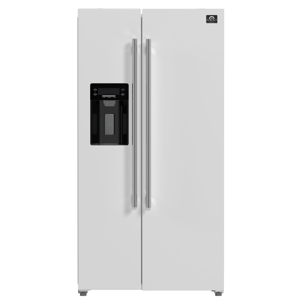 Forno Espresso Salerno Salerno 36" Side-by-Side 20 cu.ft Refrigerator in White with Ice & Water Dispenser