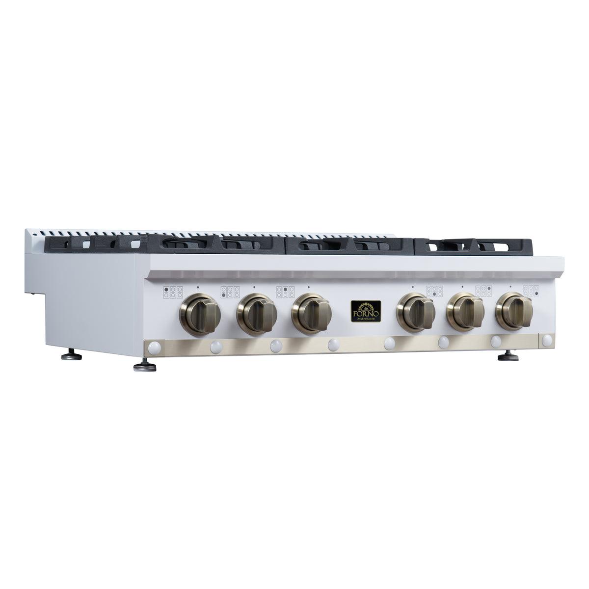 Forno Ambassador 36" Gas Cooktop in White, 6 Sealed burners, 71,000 BUT Output