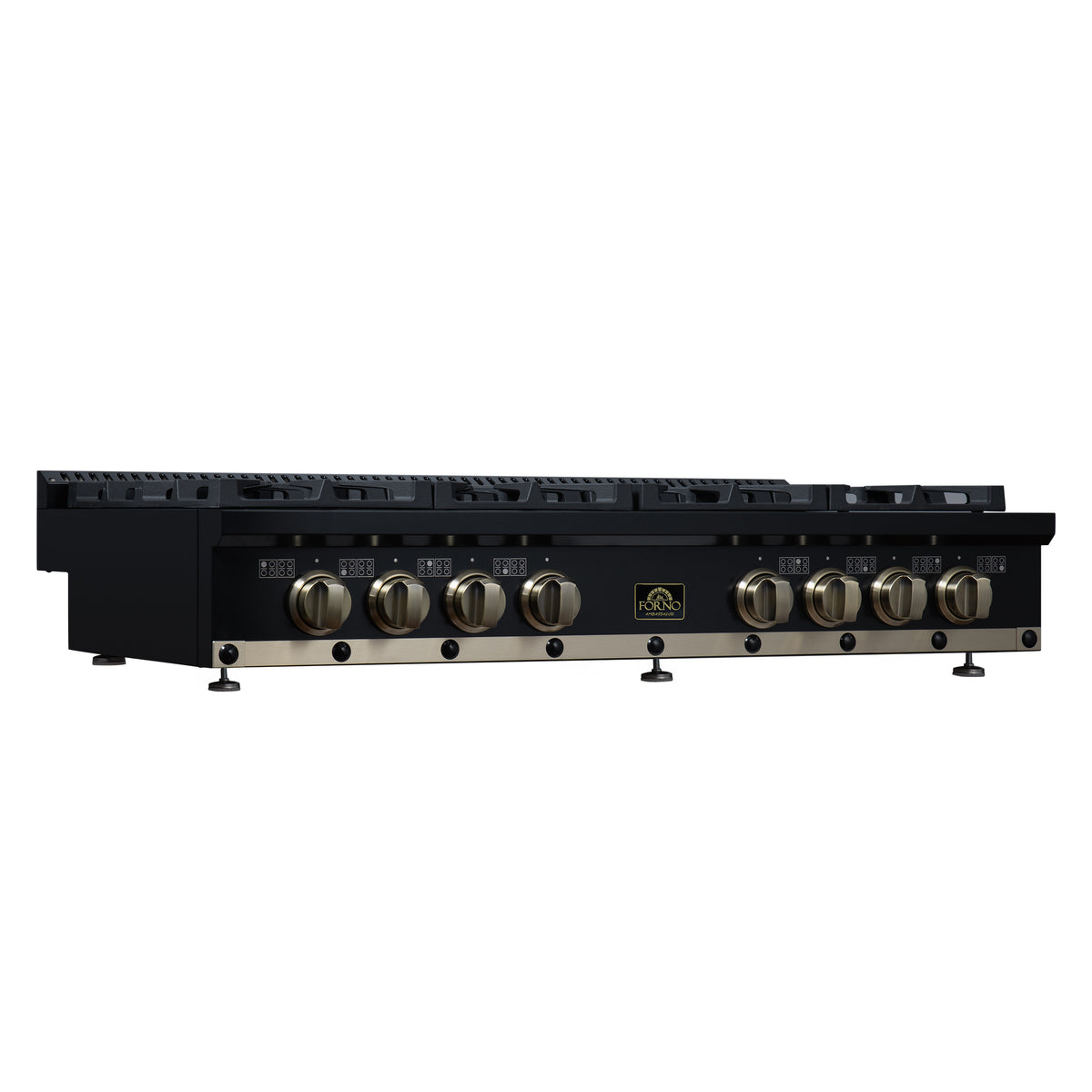 Forno Ambassador 48" Gas Cooktop in Black, 8 Sealed burners, 94,000 BUT Output