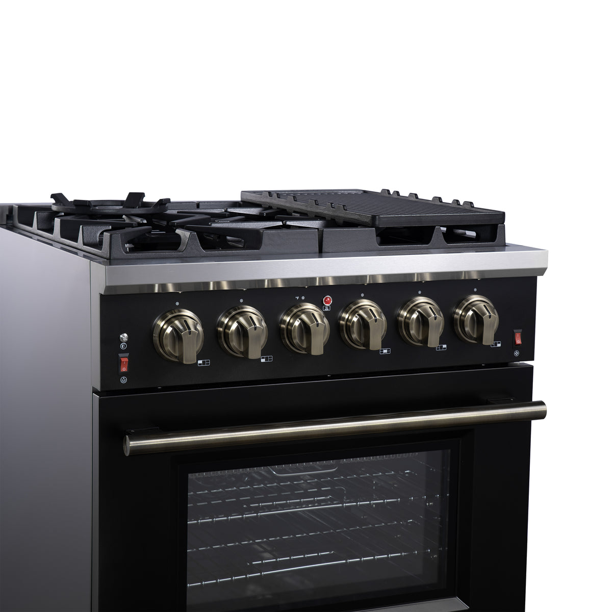 Forno Massimo 30" Freestanding Gas Range All in Black with 5 Sealed Burners 68,000 BTU