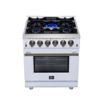 Forno Massimo 30" Freestanding Gas Range All in White with 5 Sealed Burners 68,000 BTU