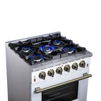 Forno Massimo 30" Freestanding Gas Range All in White with 5 Sealed Burners 68,000 BTU
