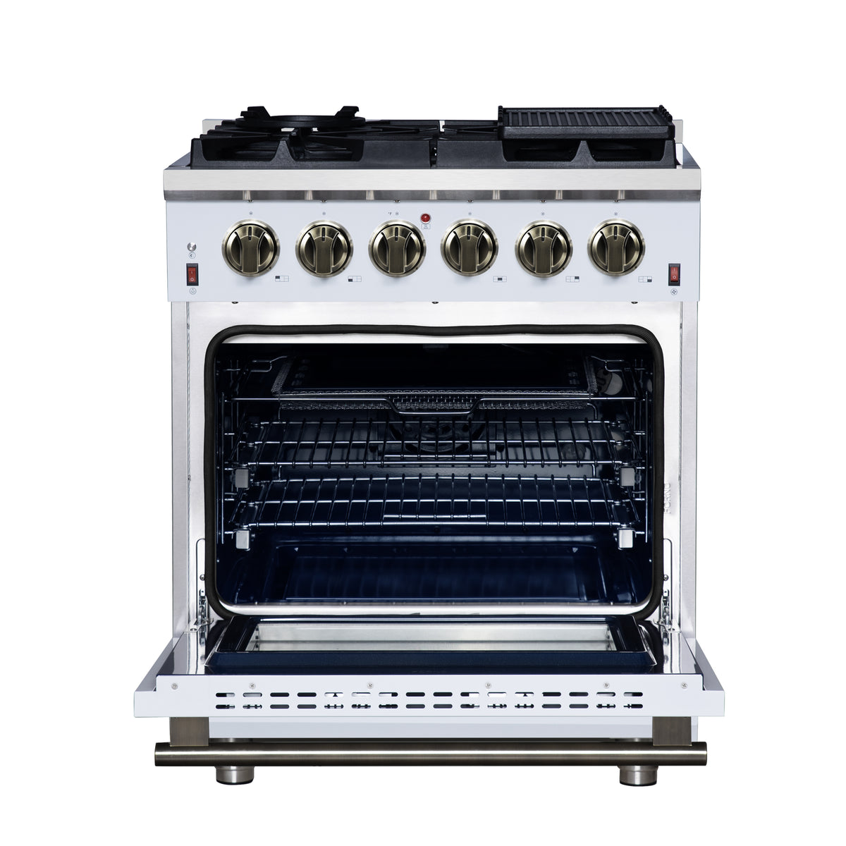 Forno Massimo 30" Freestanding Gas Range All in White with 5 Sealed Burners 68,000 BTU