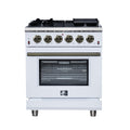 Forno Massimo 30" Freestanding Gas Range All in White with 5 Sealed Burners 68,000 BTU