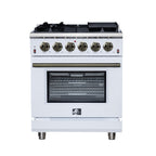 Forno Massimo 30" Freestanding Gas Range All in White with 5 Sealed Burners 68,000 BTU