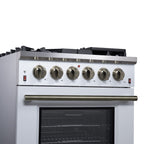 Forno Massimo 30" Freestanding Gas Range All in White with 5 Sealed Burners 68,000 BTU