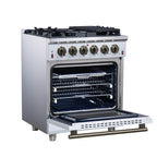 Forno Massimo 30" Freestanding Gas Range All in White with 5 Sealed Burners 68,000 BTU