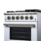 Forno Massimo 30" Freestanding Gas Range All in White with 5 Sealed Burners 68,000 BTU